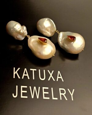 Pendientes Perla Barroca y Turmalina