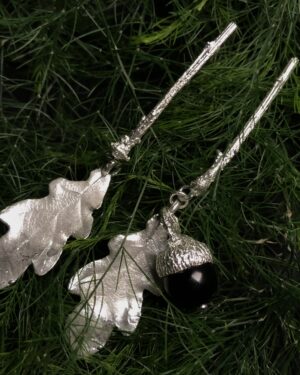 Pendiente Rama y Hoja Reina Lupa